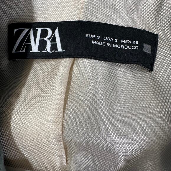 ZARA Teal Double Breasted Blazer Women’s Size Small Workwear Lined Jacket - Picture 4 of 10